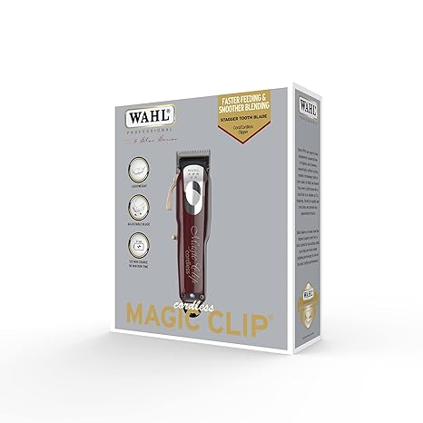 Wahl 5 Star Cordless Magic Clip, Professional Hair Clippers, Pro Haircutting Kit, Clippers for Blunt Cuts, Adjustable Taper Lever, Crunch Blade, Cordless, Lightweight, Barbers Supplies