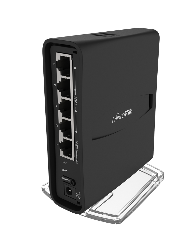 Mikrotik hAP ac² Dual-Concurrent 2.4/5GHz AP, 802.11a/b/g/n/ac, Five Gigabit Ethernet ports, USB for 3G/4G support, universal tower case and IPsec hardware encryption support (RBD52G-5HacD2HnD-TC-US)