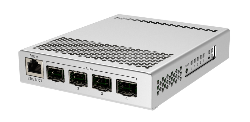 MikroTik 5-Port Desktop Switch, 1 Gigabit Ethernet Port, 4 SFP+ 10Gbps Ports (CRS305-1G-4S+IN)