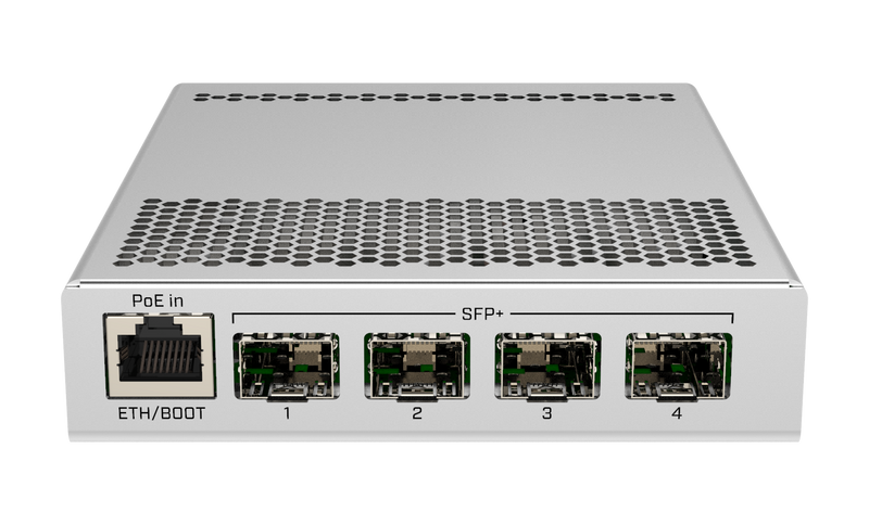 MikroTik 5-Port Desktop Switch, 1 Gigabit Ethernet Port, 4 SFP+ 10Gbps Ports (CRS305-1G-4S+IN)