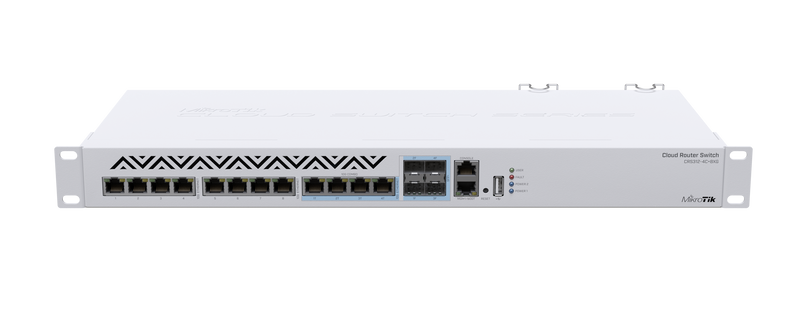 Mikrotik CRS312-4C+8XG-RM Switch of the future: the first MikroTik product with 10G RJ45 Ethernet ports and SFP+