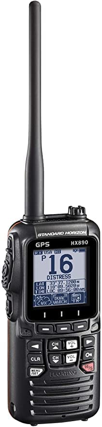Standard Horizon HX890 Black Handheld VHF, 6 Watt, w/GPS&FM RCVR