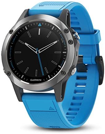 Garmin quatix 5, Multisport Marine Smartwatch, Comprehensive Boat Connectivity, Stainless Steel with Blue Band