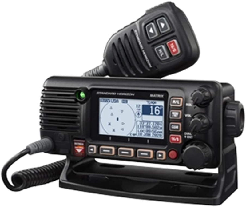 STANDARD HORIZON VHF w/Hailer, GPS, AIS Rcvr, N2K, Black