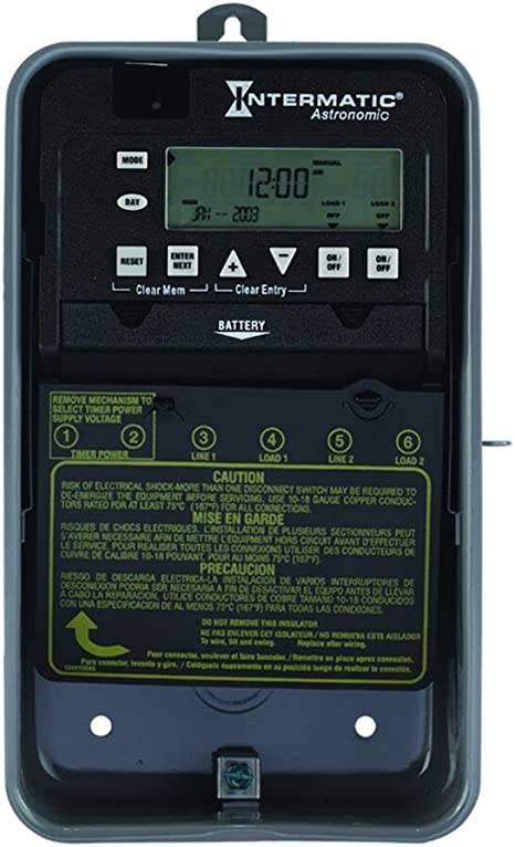 7-Day 30-Amps 2XSPST OR DPST Electronic Astronomic Time Switch, Clock Voltage 120-Volt-277-Volt NEMA