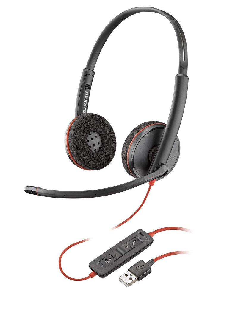 Plantronics Blackwire 3220 USB-A Headset, On-Ear Mono Headset, Wired