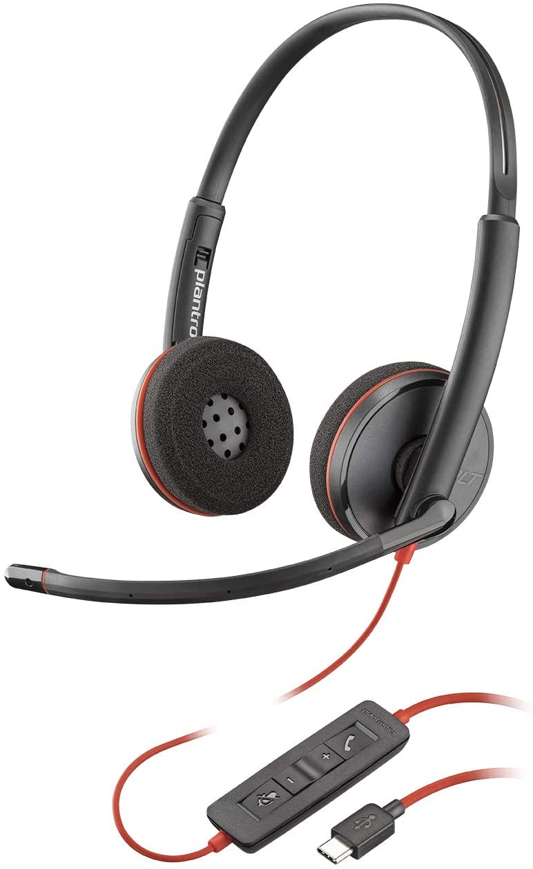 Plantronics Blackwire 3220 USB-C Headset, On-Ear Mono Headset, Wired