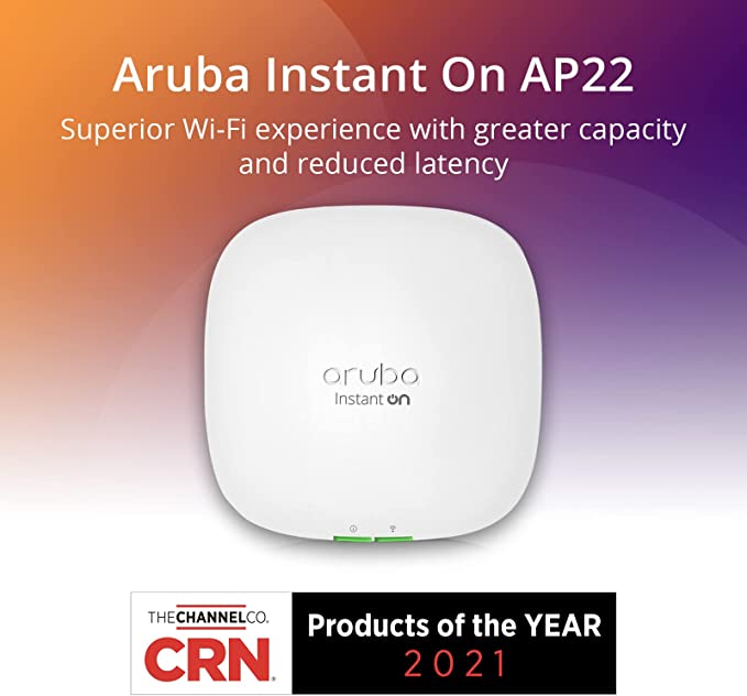 Aruba Instant On AP22 802.11ax 2x2 Wi-Fi 6 Wireless Access Point | US Model | Power Source Included (R6M49A)