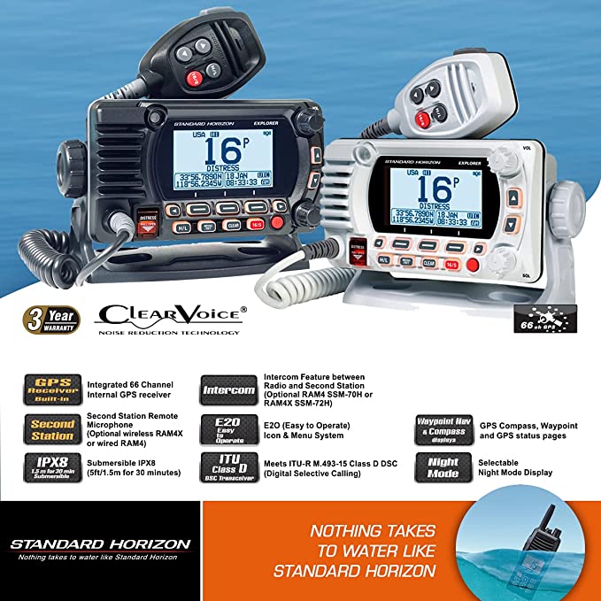 GX1800GB Black 25W VHF/GPS/Second Station Explorer Series