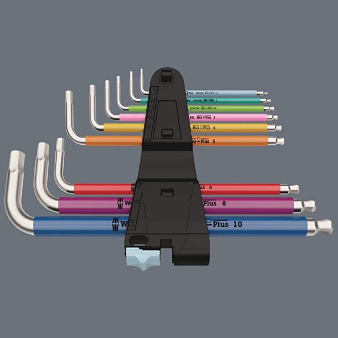 Wera 3950Spkl/9Metric Hex Key Set Multicolour, Set of 9Stainless Steel