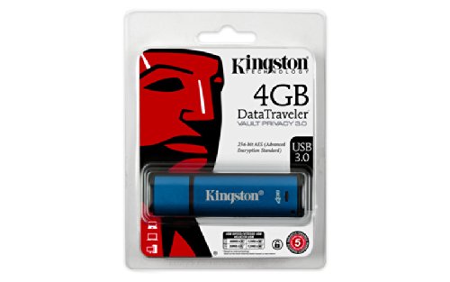 Kingston Digital 4GB AES Encrypted Vault Privacy 256Bit 3.0 USB (DTVP30/4GB)