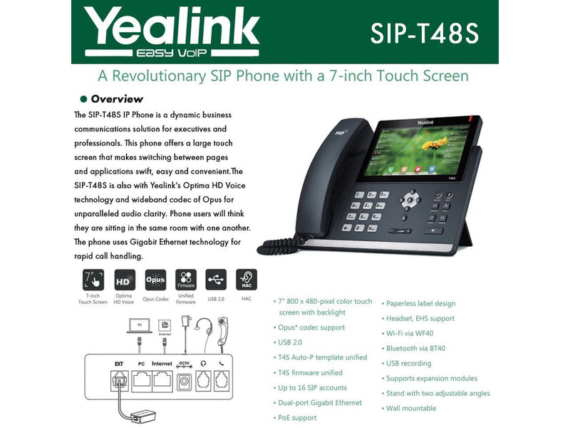 Yealink T48S IP Phone Dual-Port